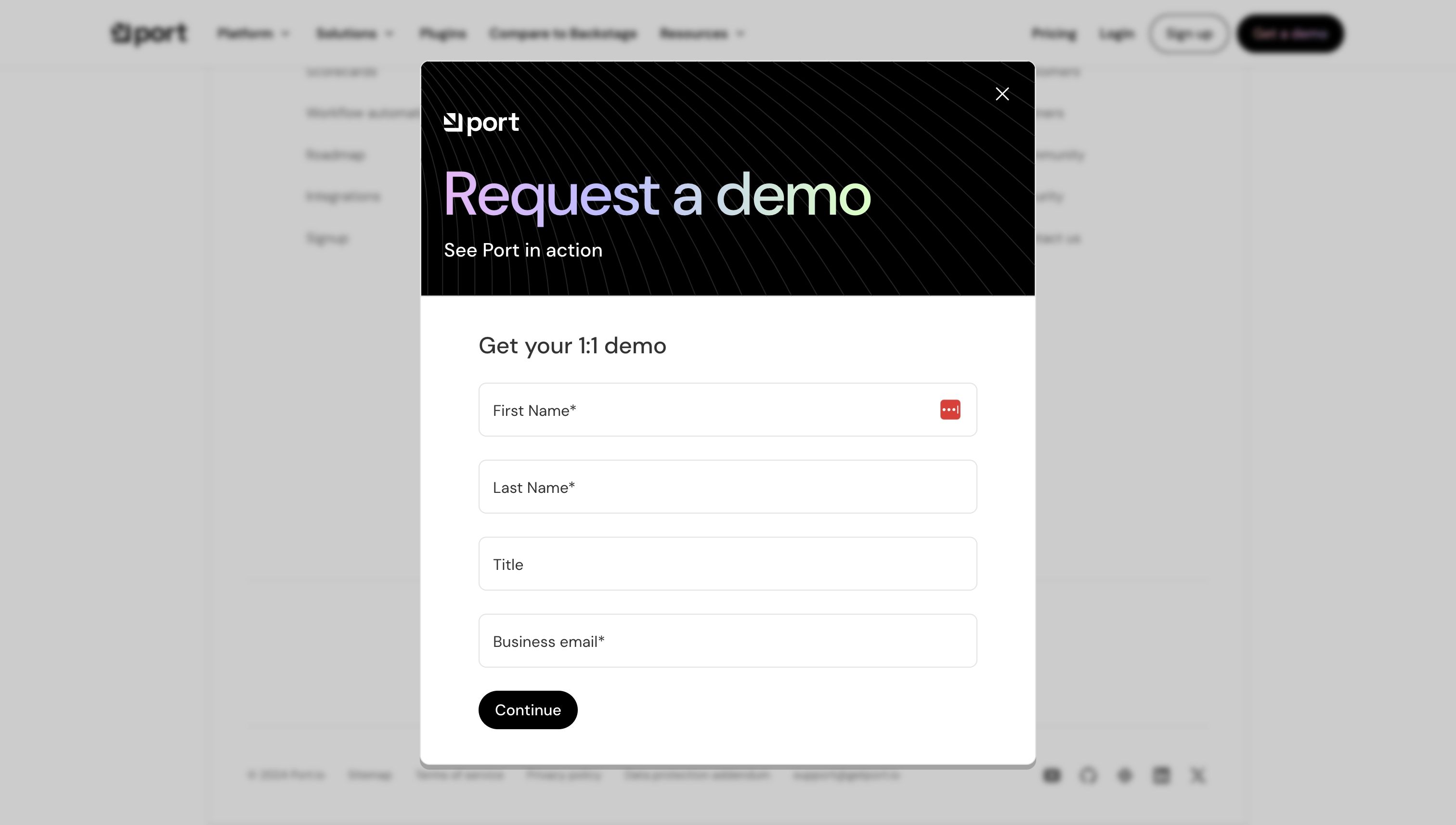 Port — Book a Demo