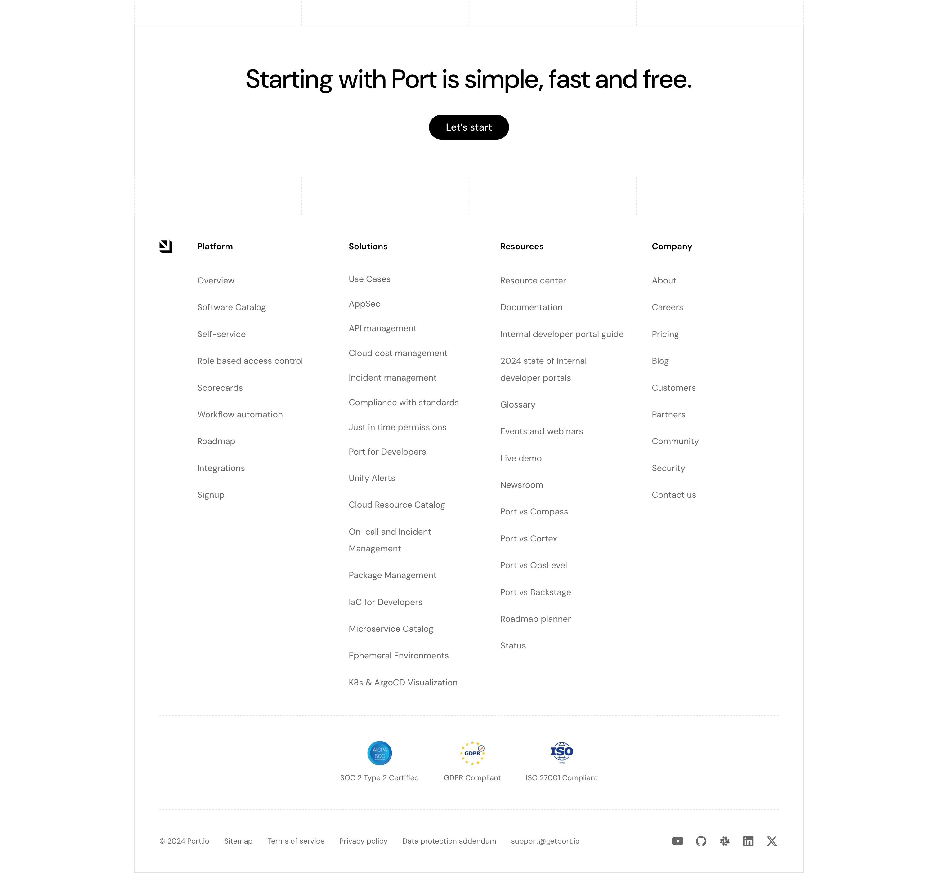 Port — Footer