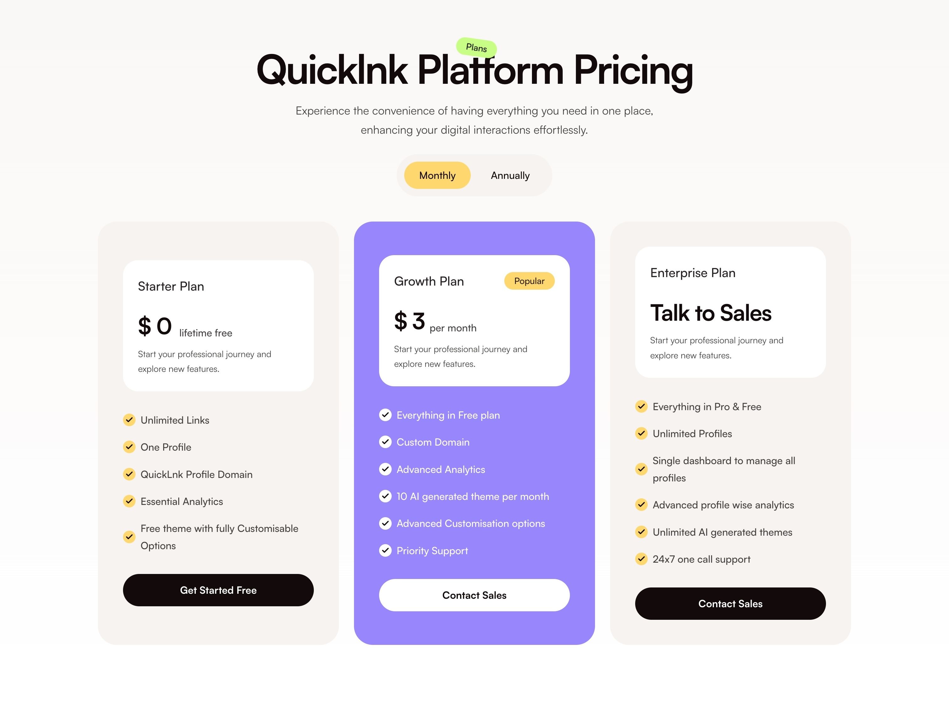 Quicklnk — Pricing