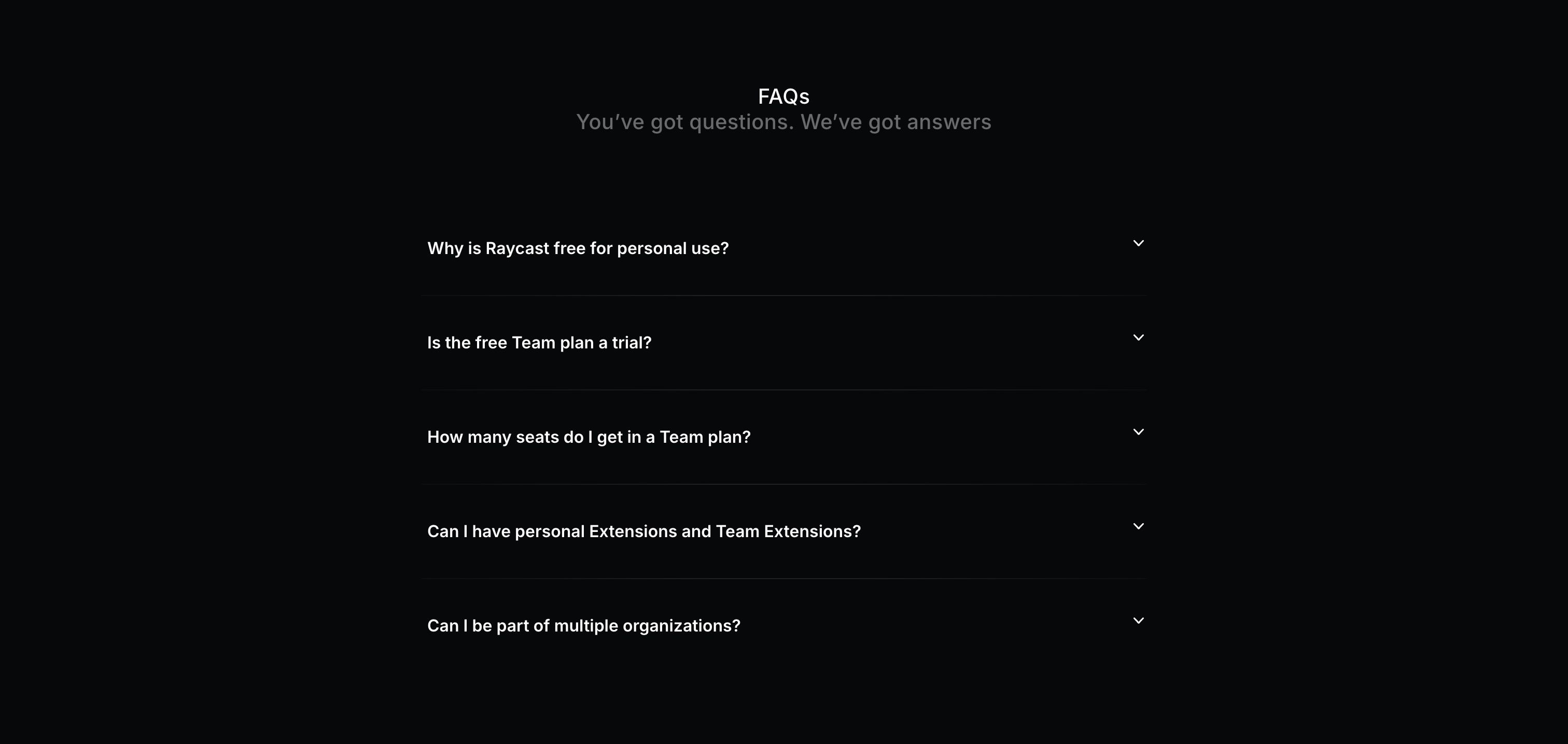 Raycast — FAQs