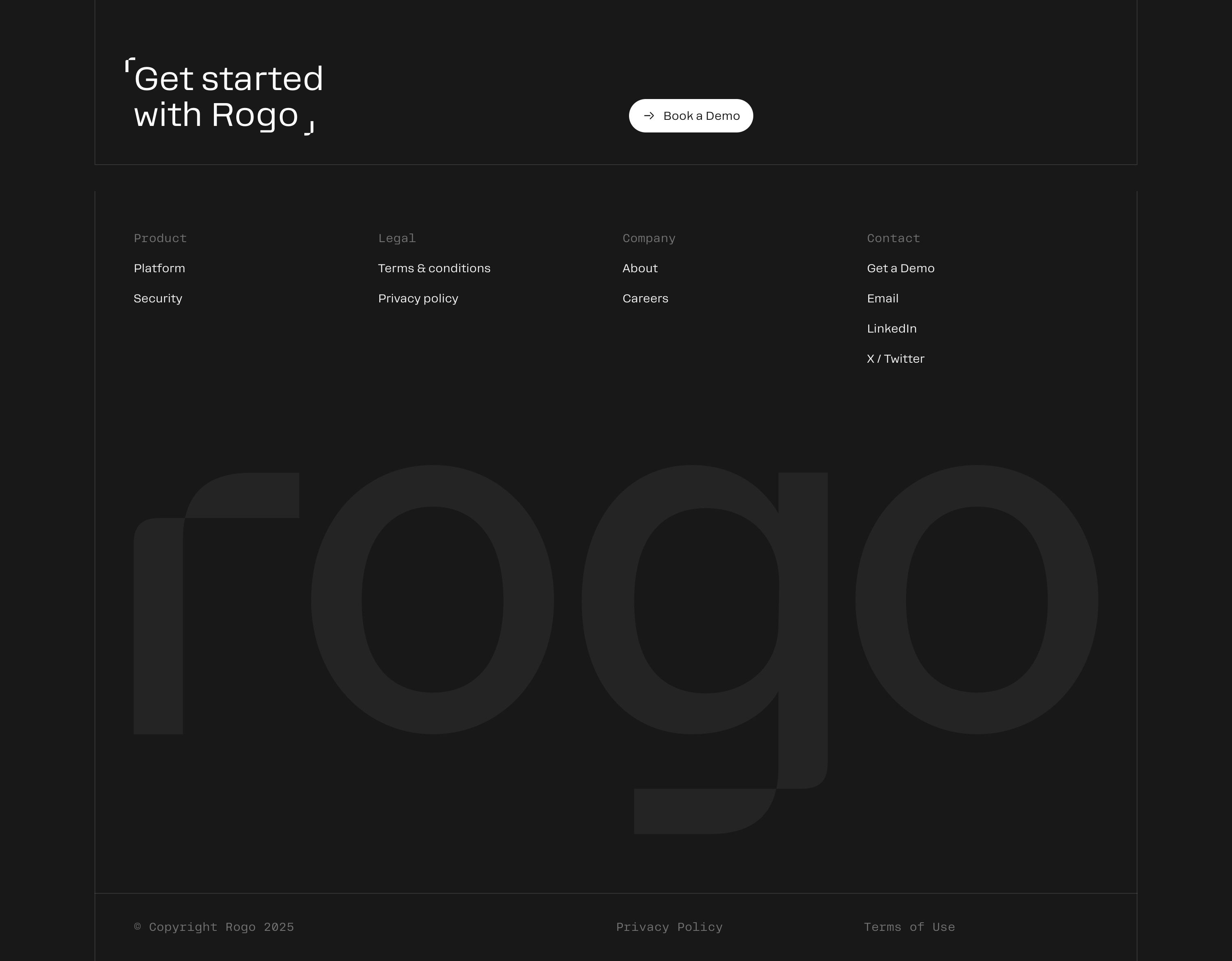 Rogo — Footer