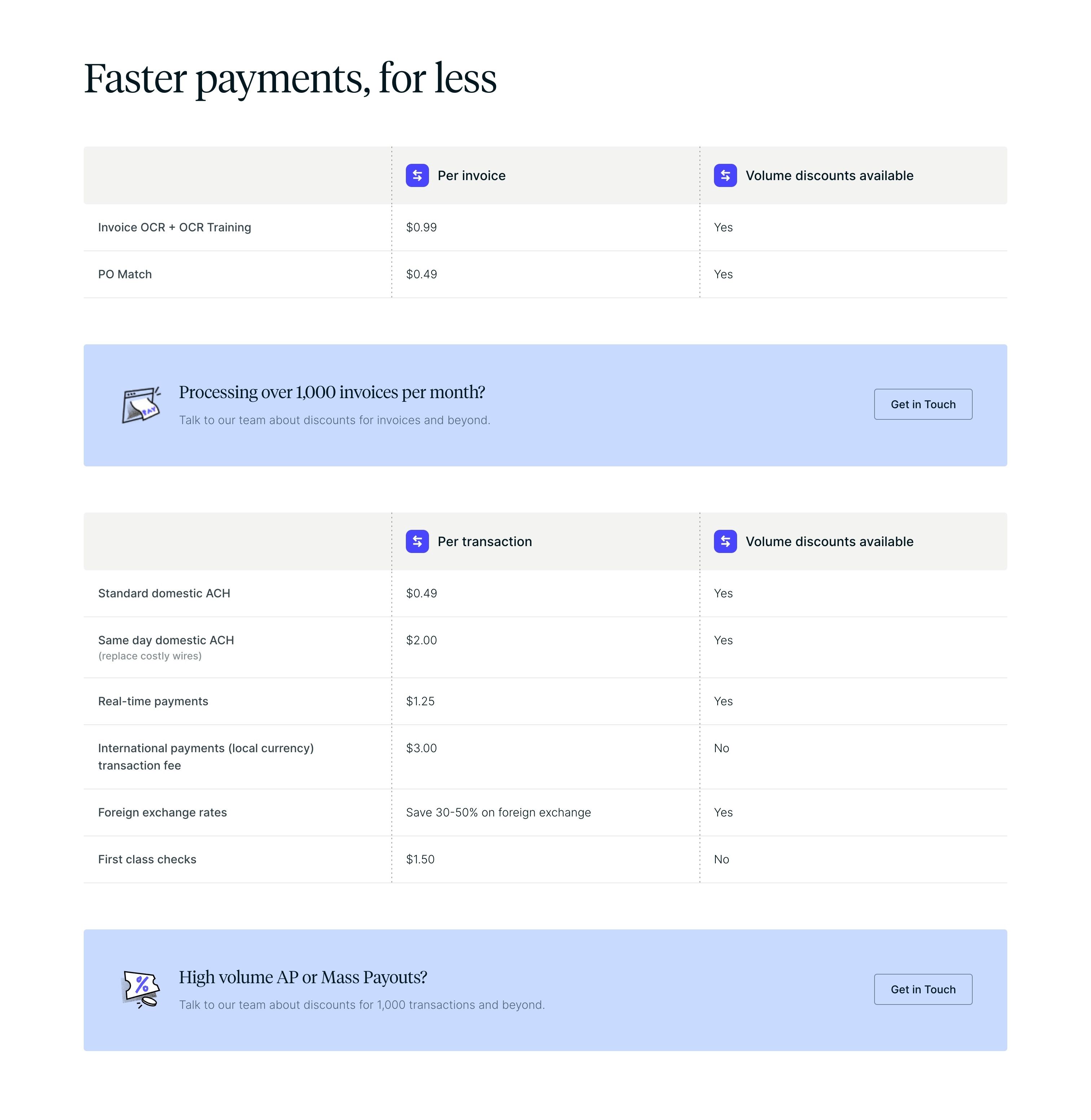Routable — Pricing Table