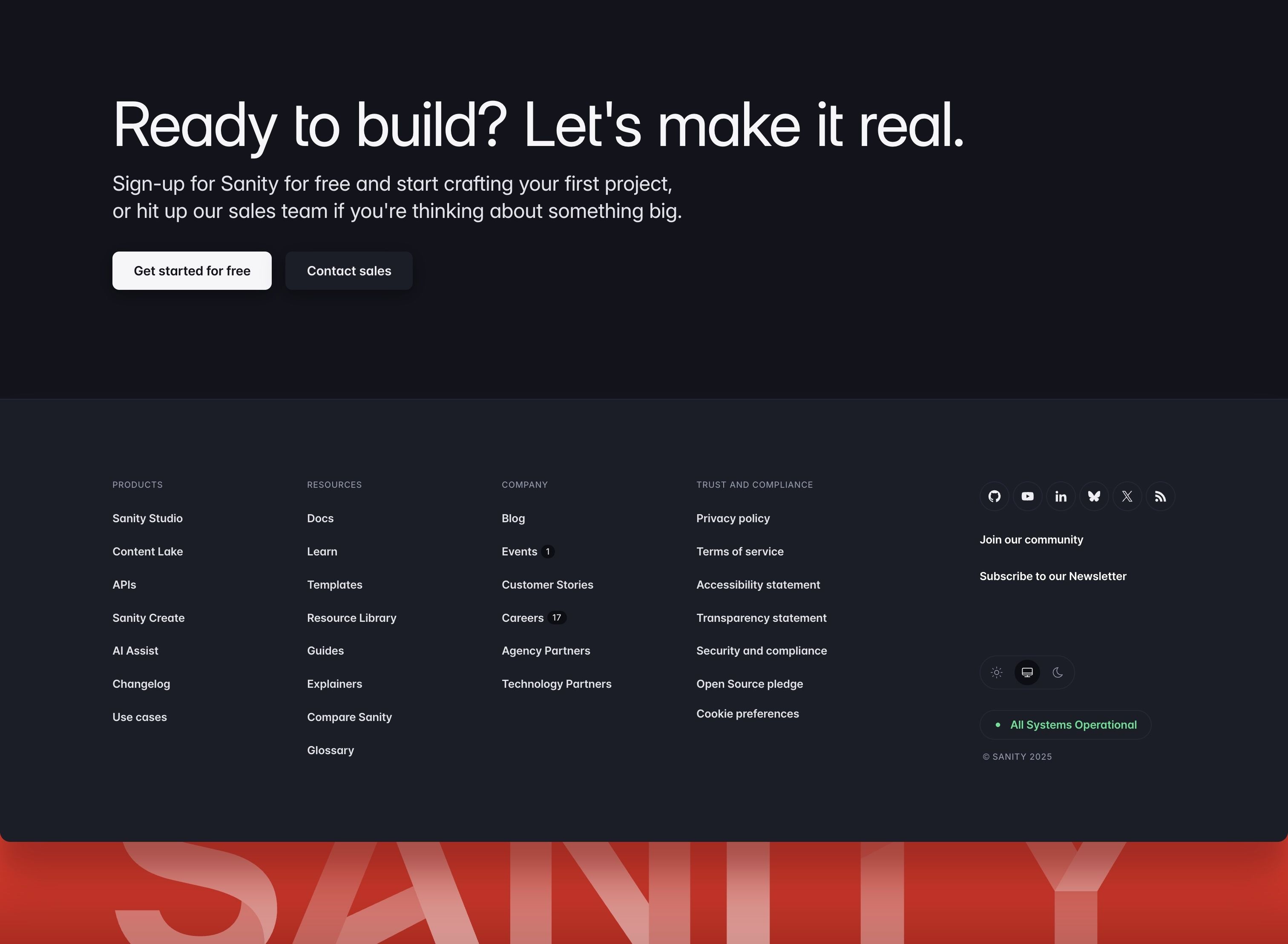 Sanity — Footer