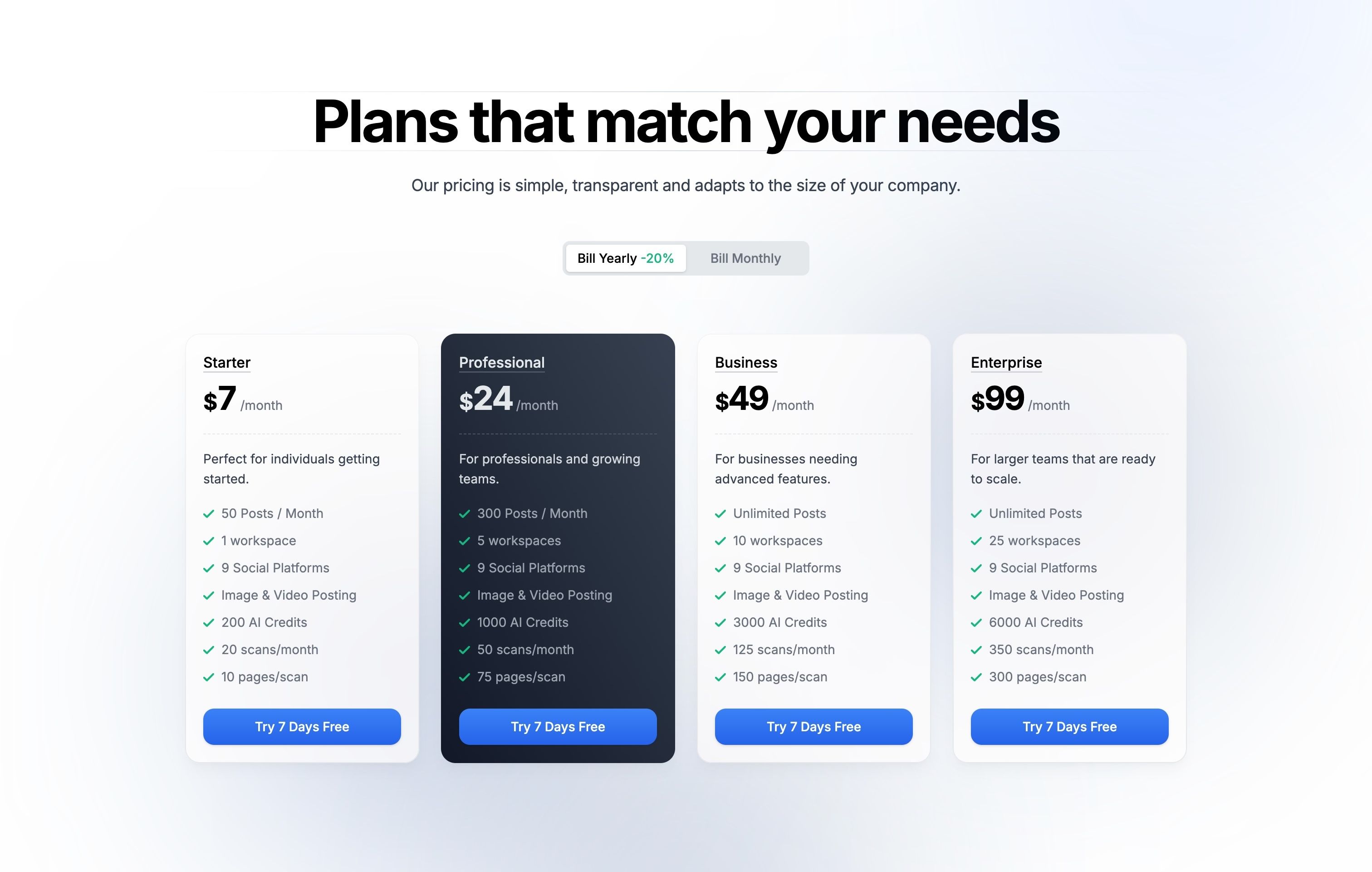 SiteRails — Pricing