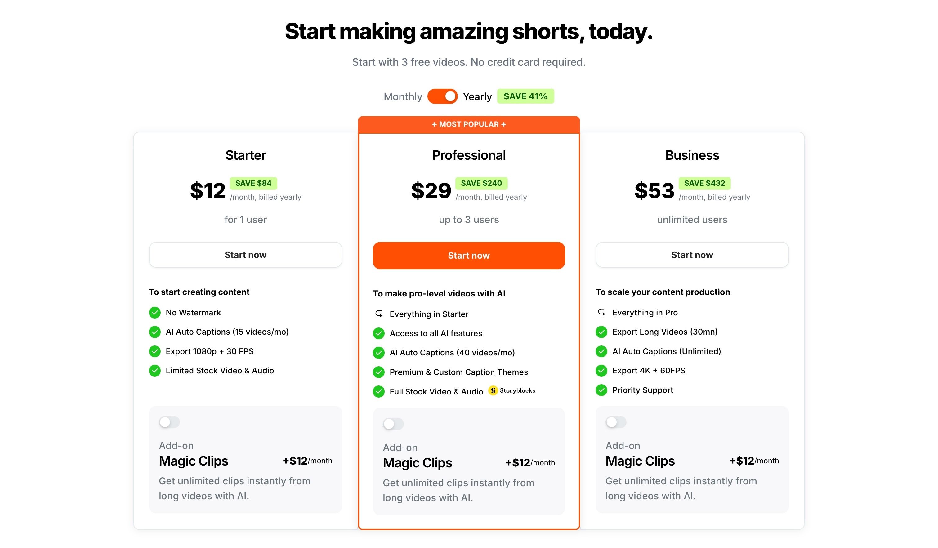 Submagic — Pricing