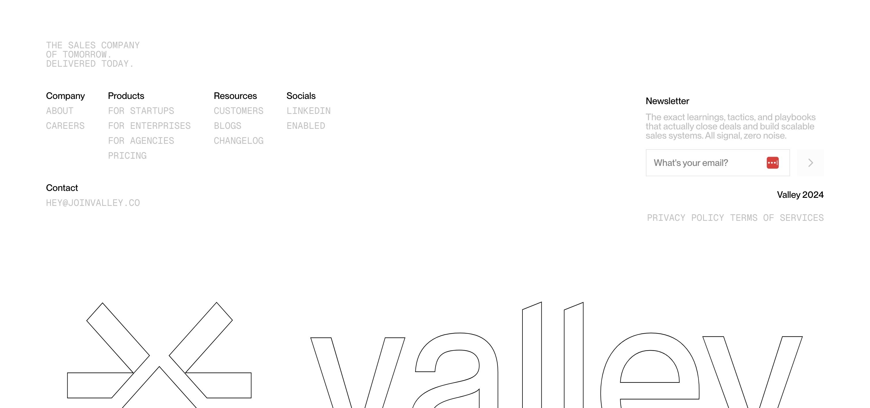 Valley — Footer