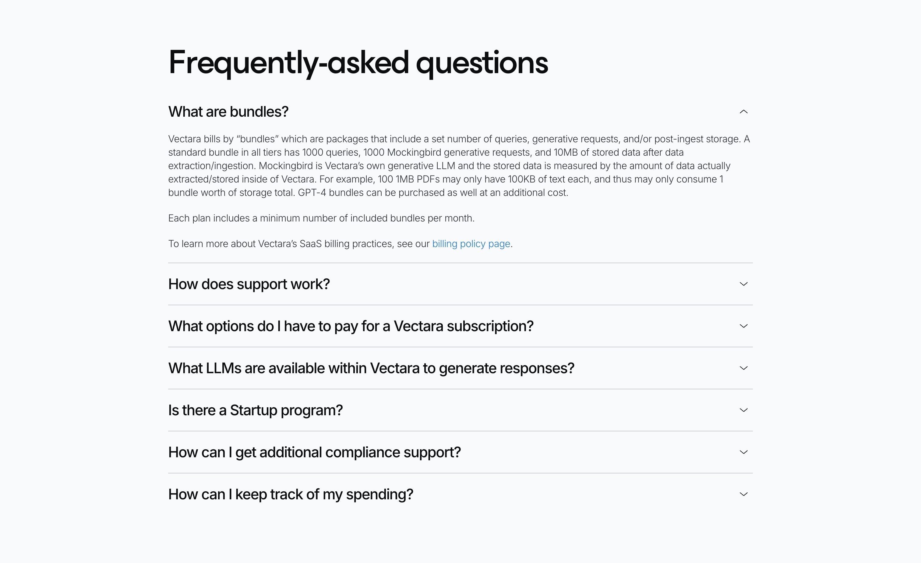Vectara — FAQs