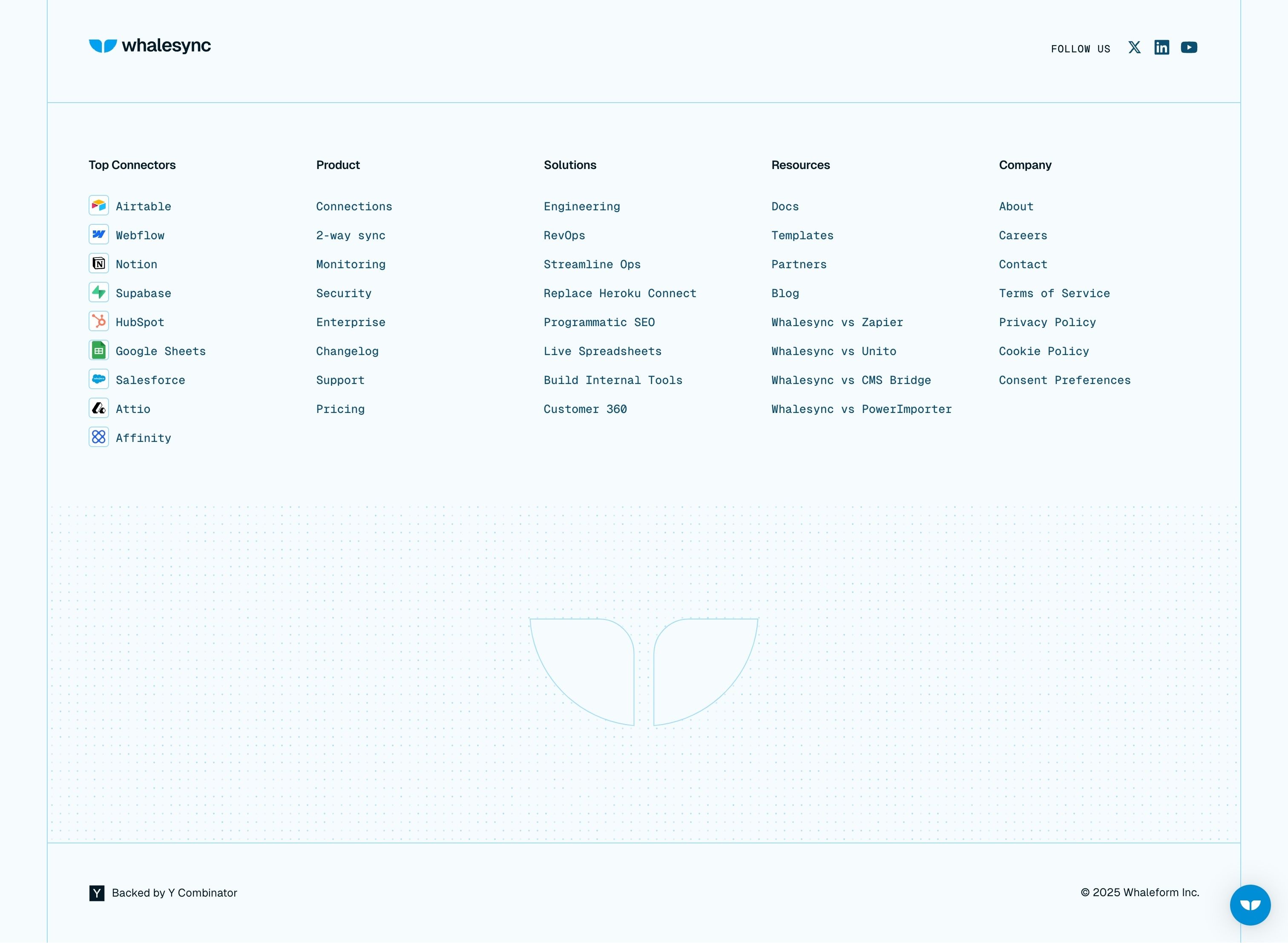 Whalesync — Footer