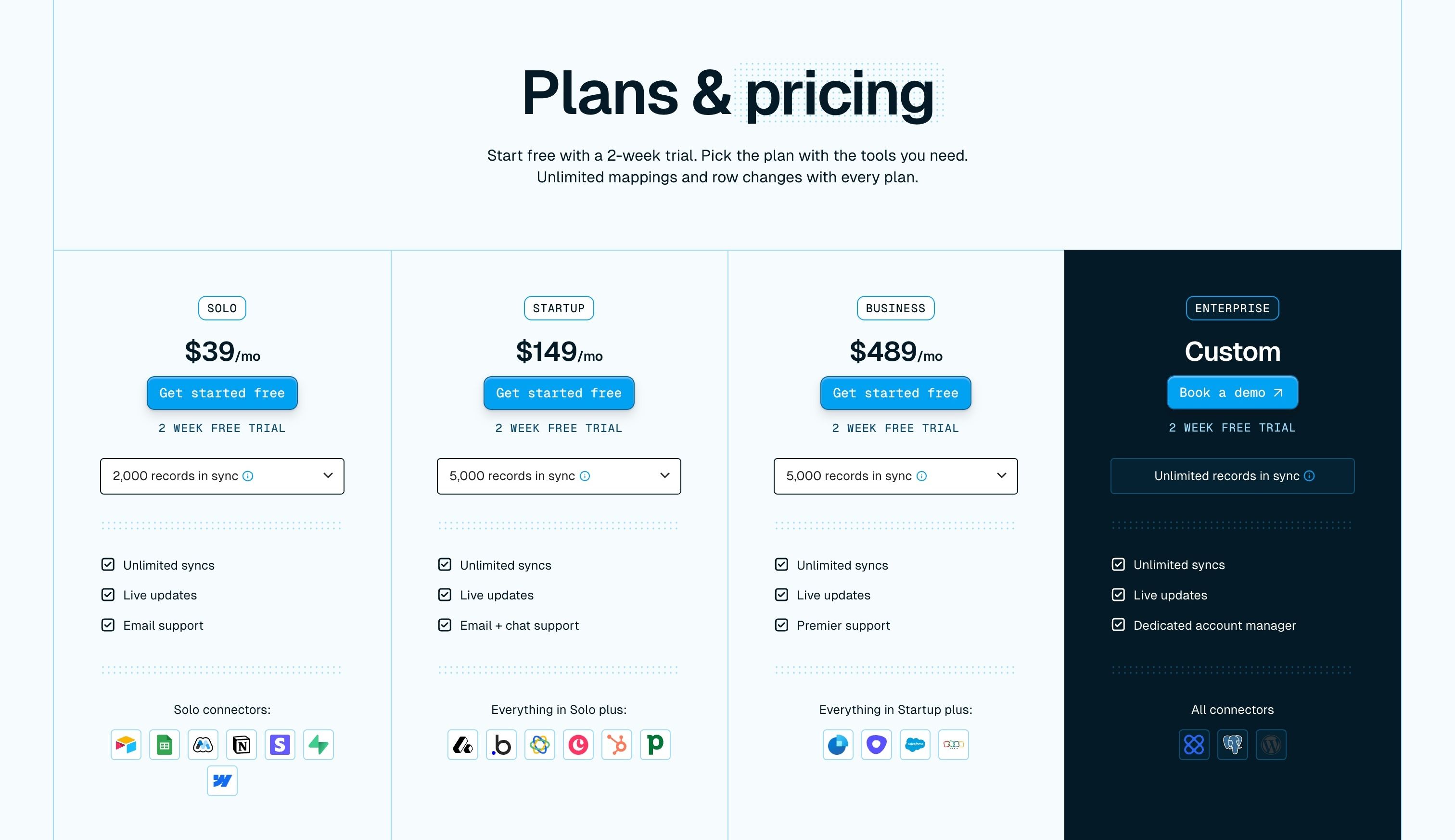 Whalesync — Pricing