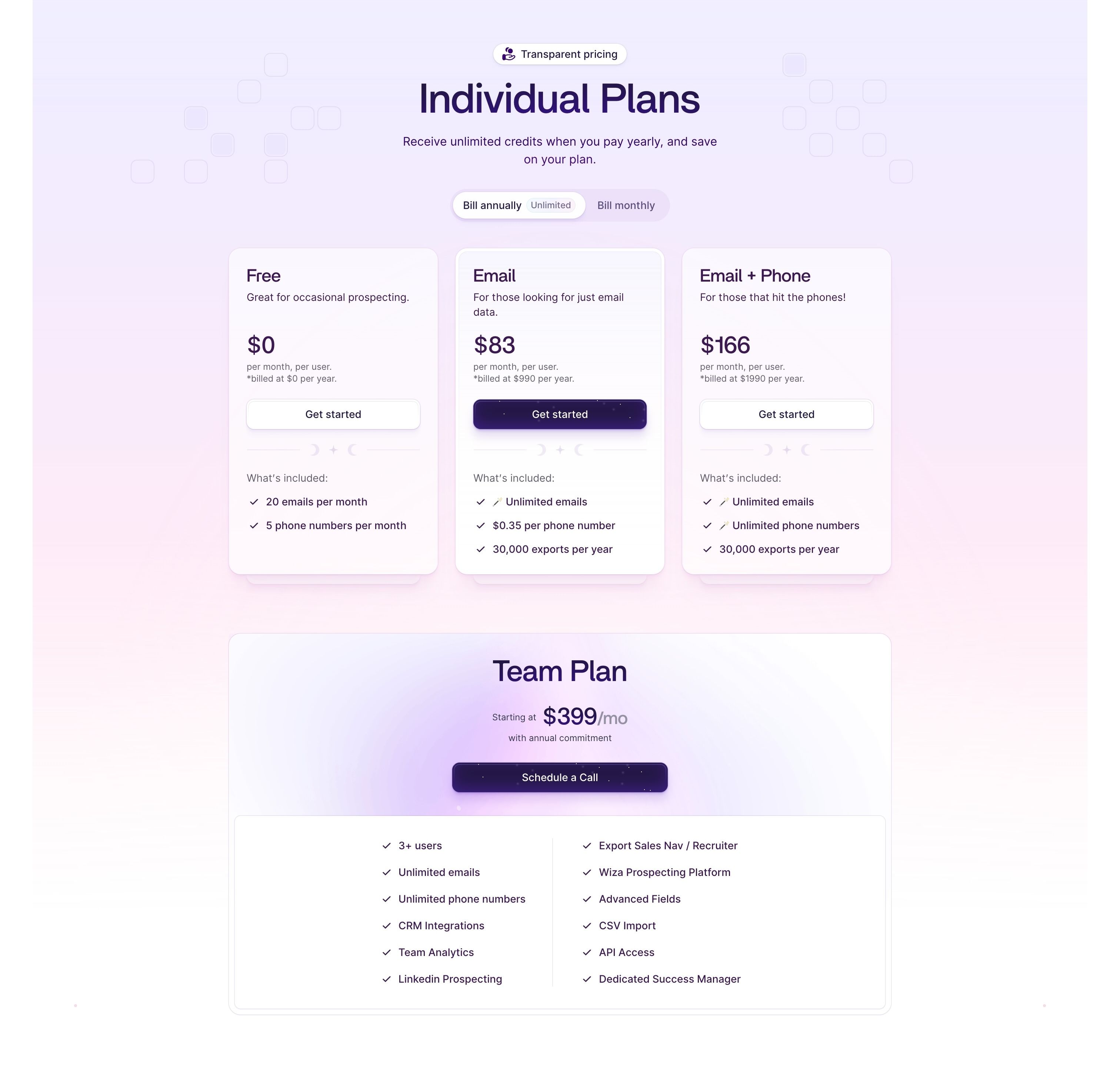 Wiza — Pricing