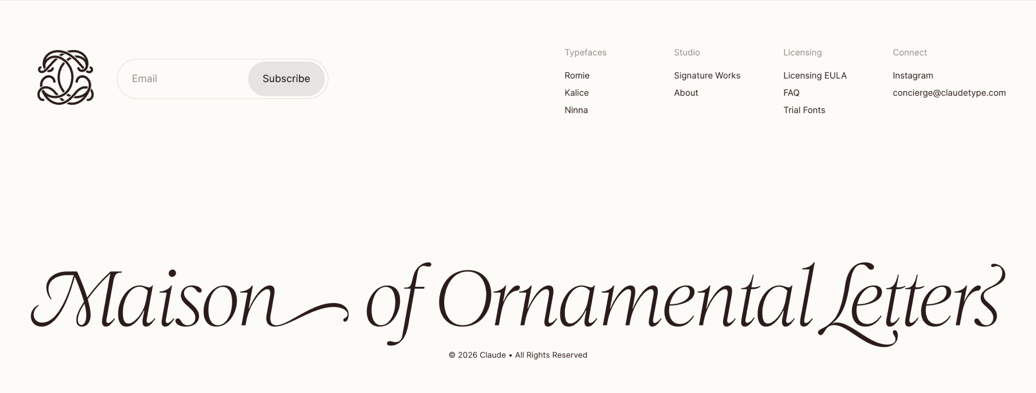 Claude Type — Footer