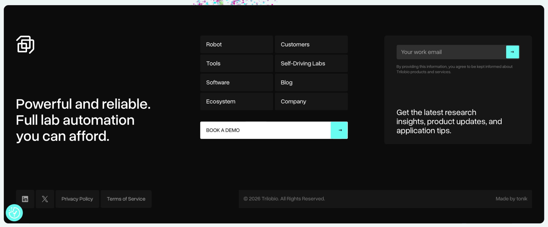 TriloBio — Footer