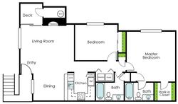 Floor Plan - 2 Bedroom - 2 Bath