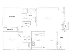 Floor Plan - 2 Bedroom - 1 Bath