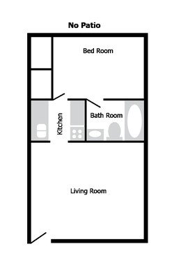 Floor Plan - 1 Bedroom - 1 Bath