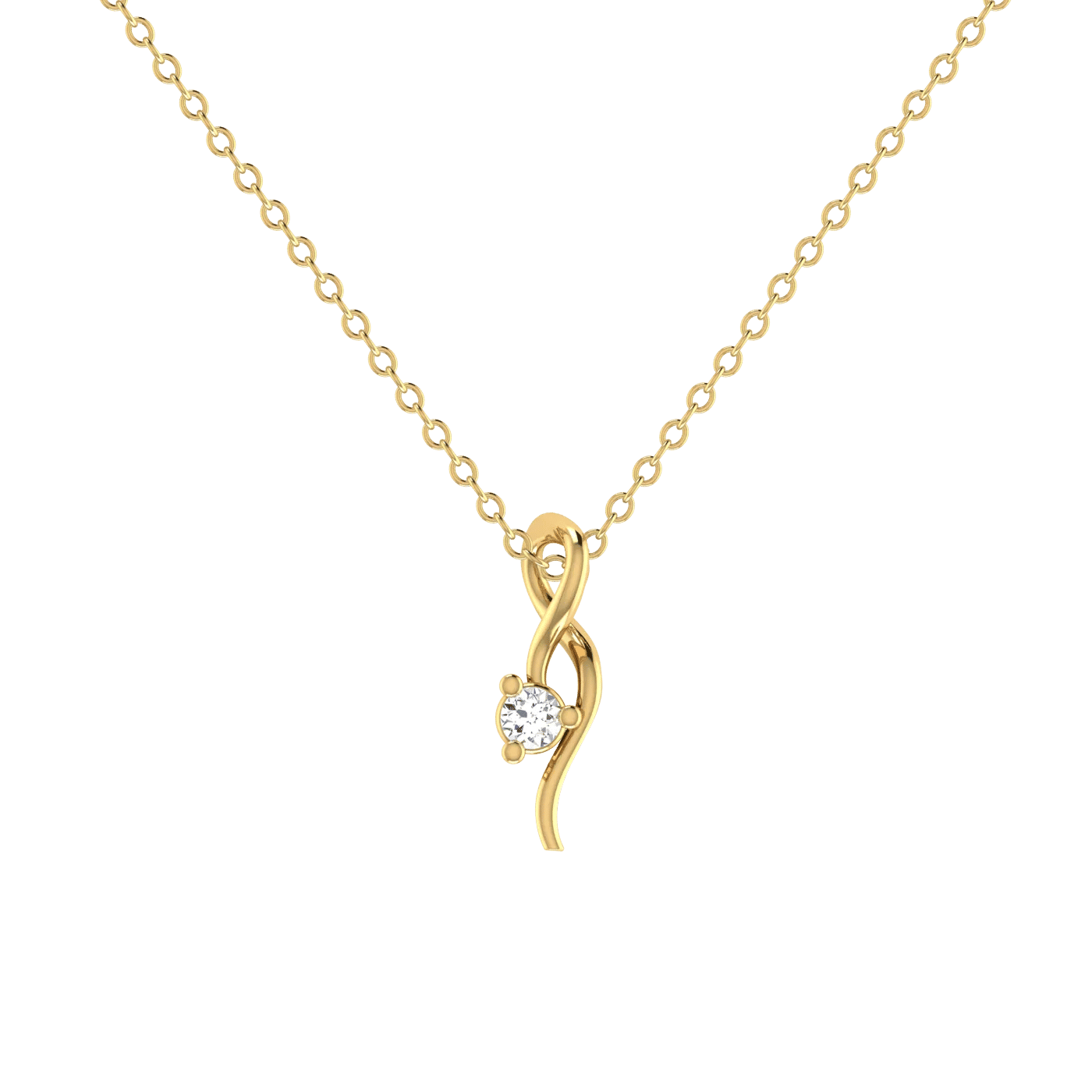 Graceful Curl Solitaire Pendant 1