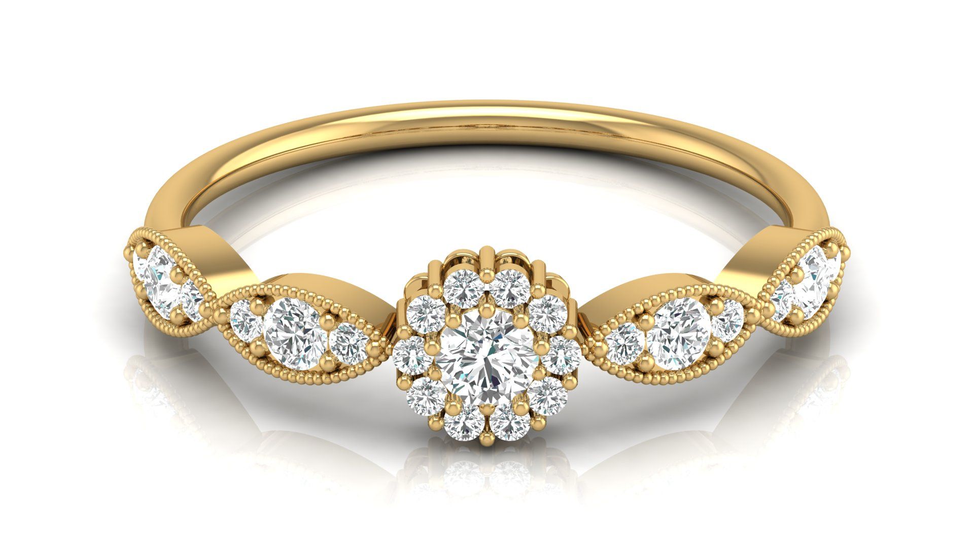 Floral Frost Diamond Ring 1