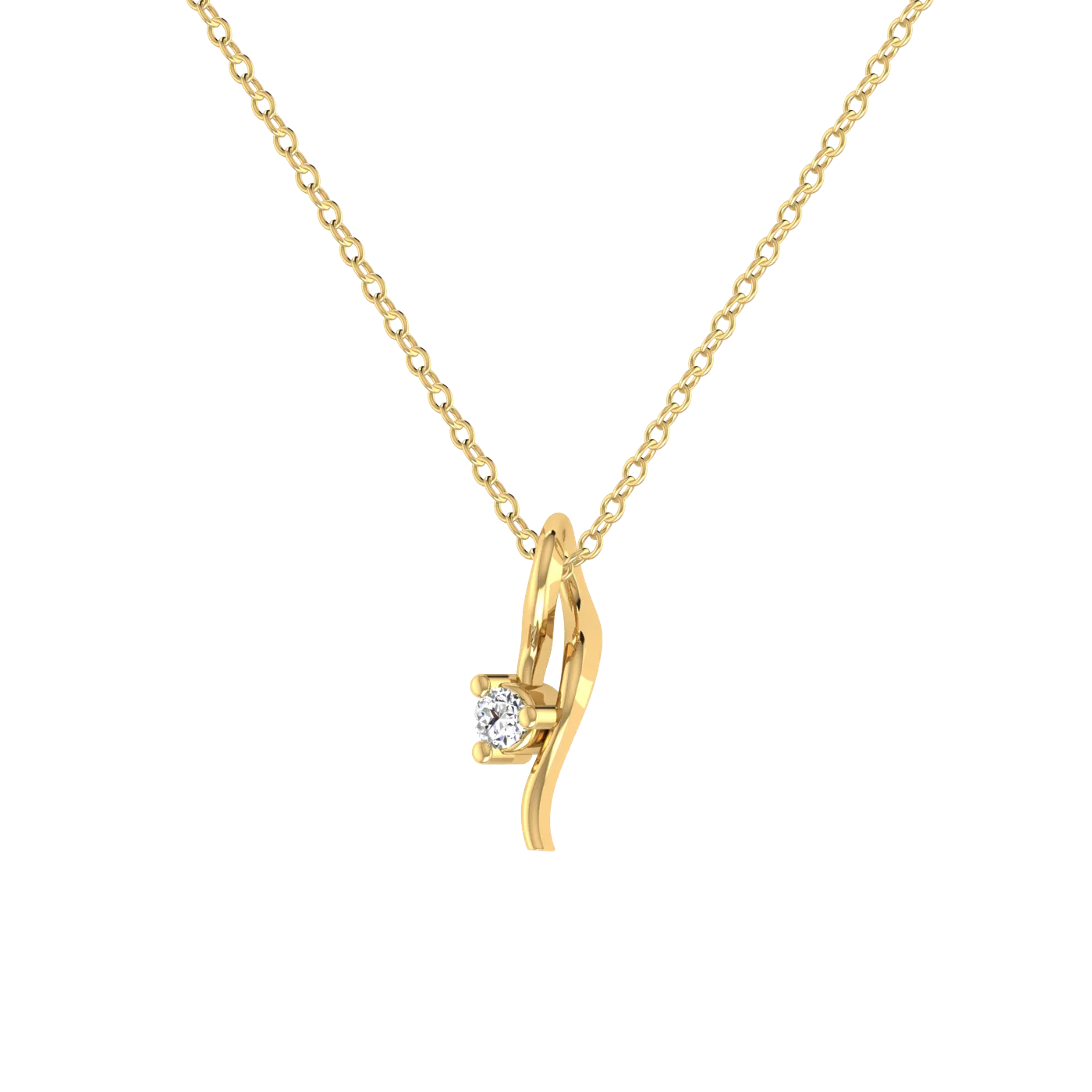 Carousel Graceful Curl Solitaire Pendant 2