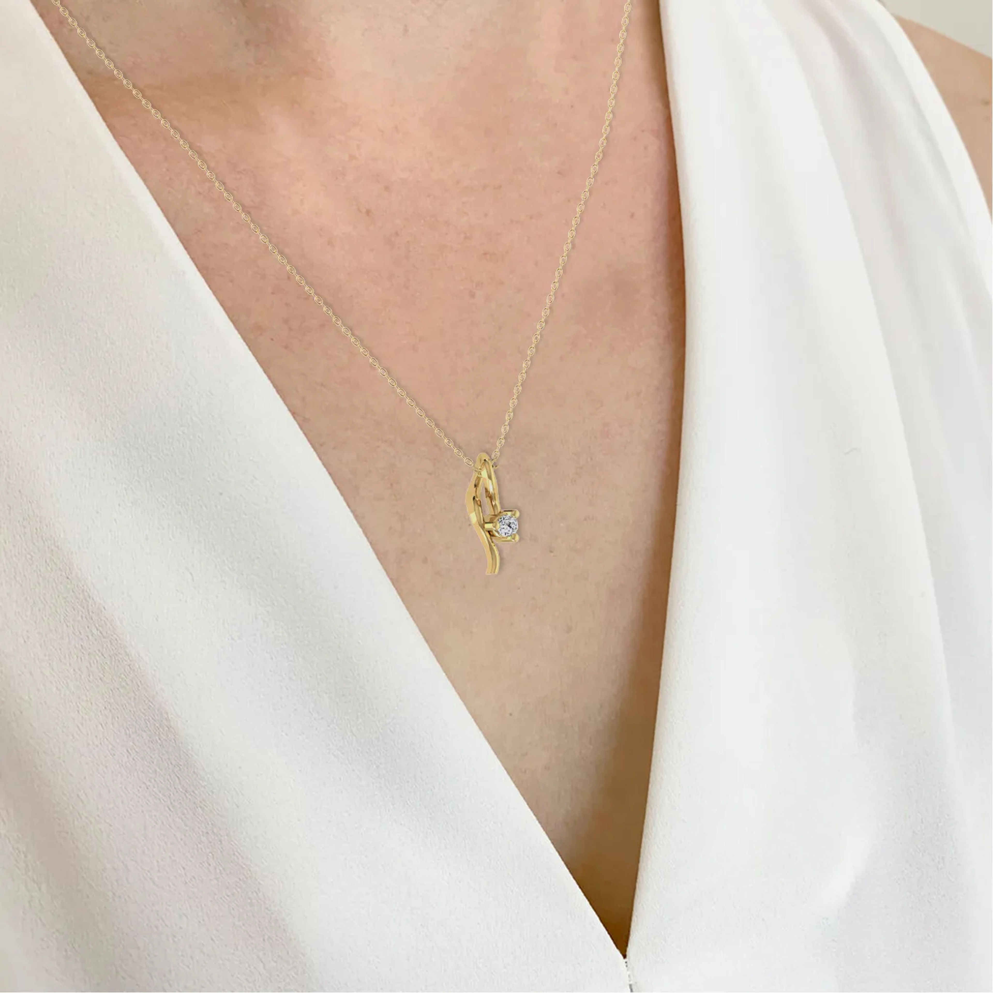 Carousel Graceful Curl Solitaire Pendant 5