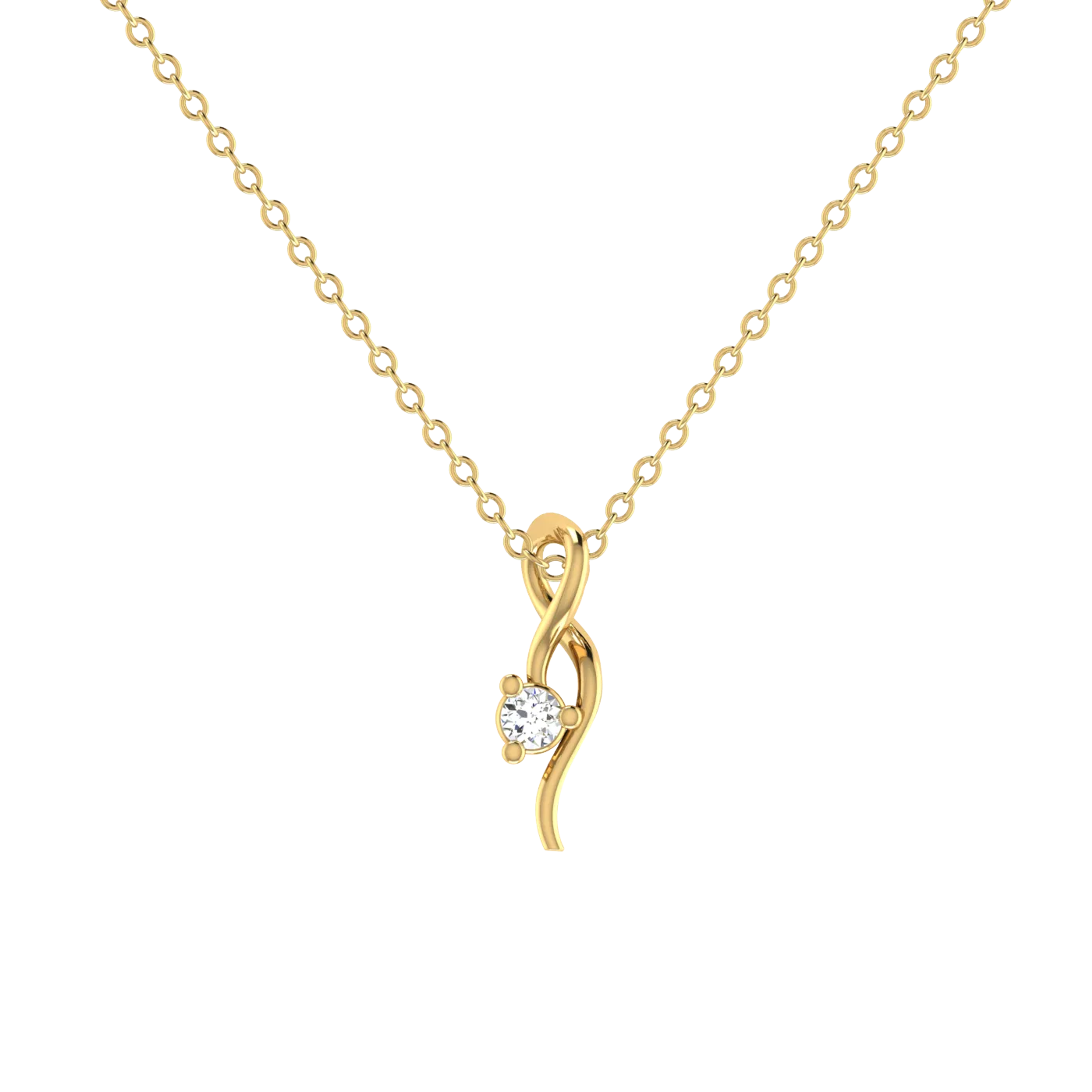 Carousel Graceful Curl Solitaire Pendant 1