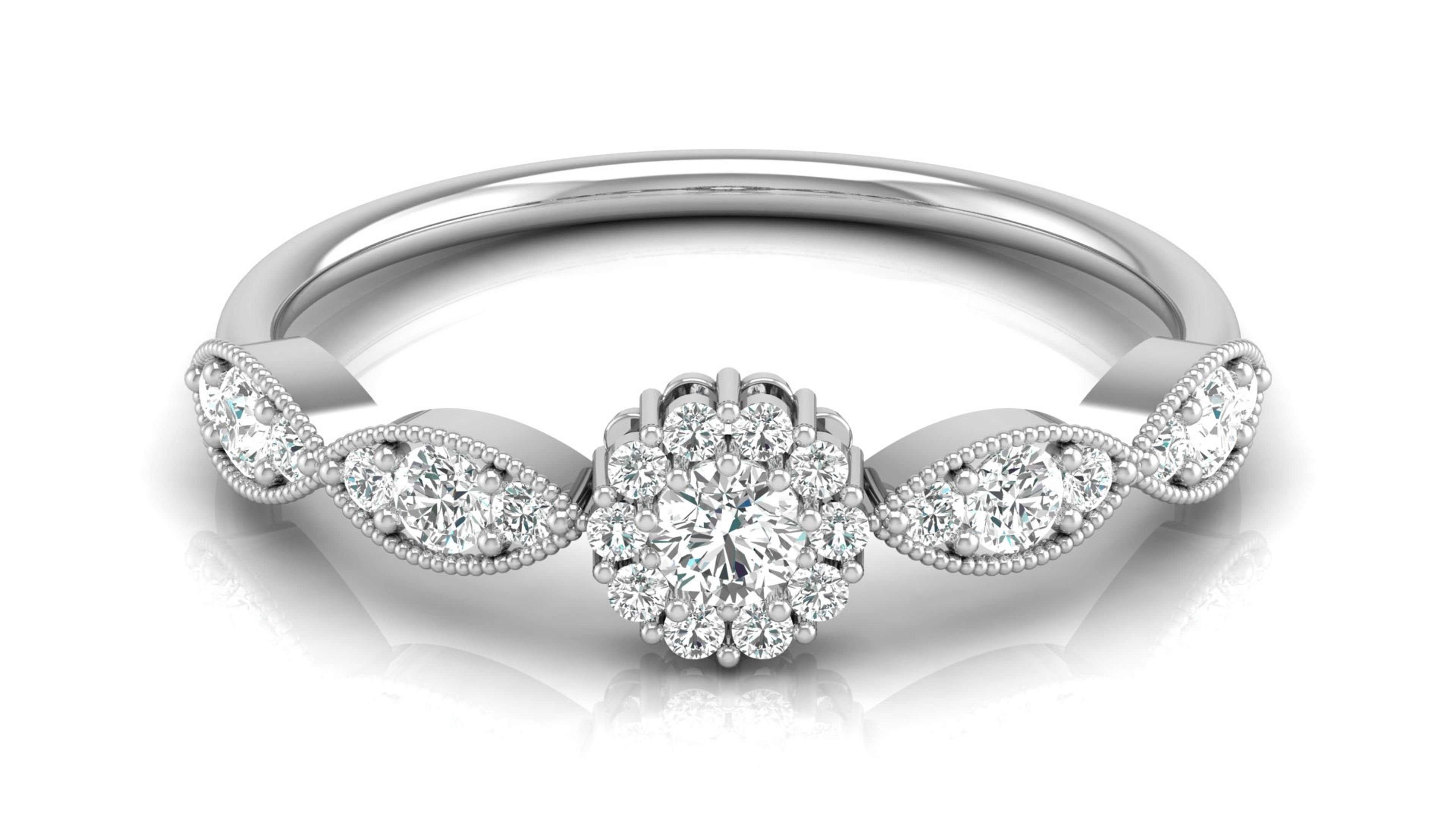 Carousel Floral Frost Diamond Ring 5