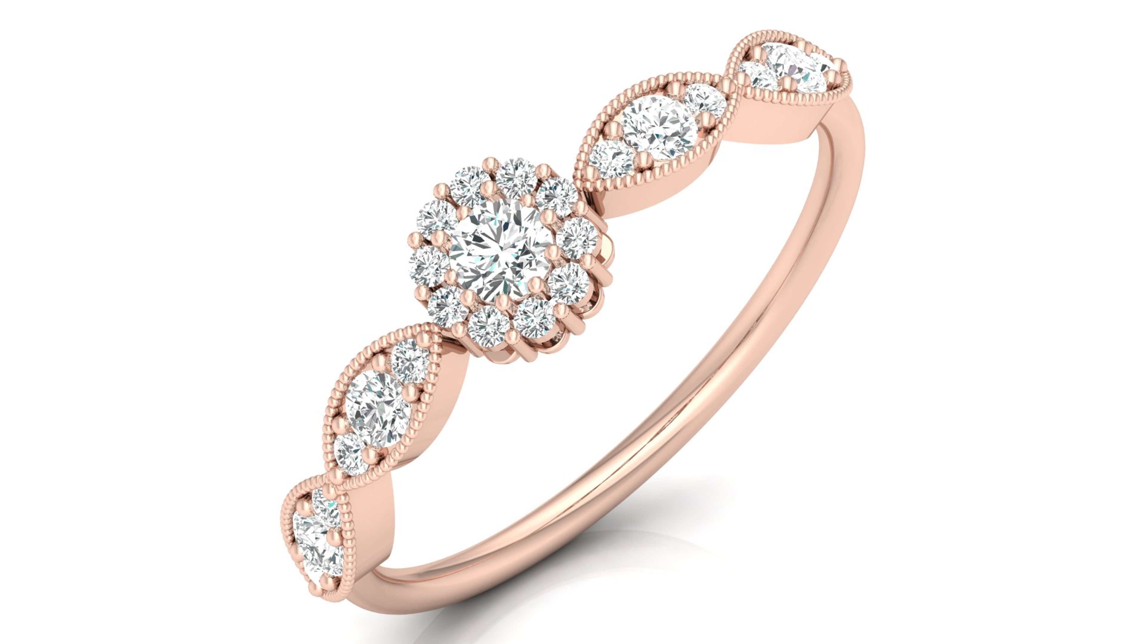 Carousel Floral Frost Diamond Ring 4