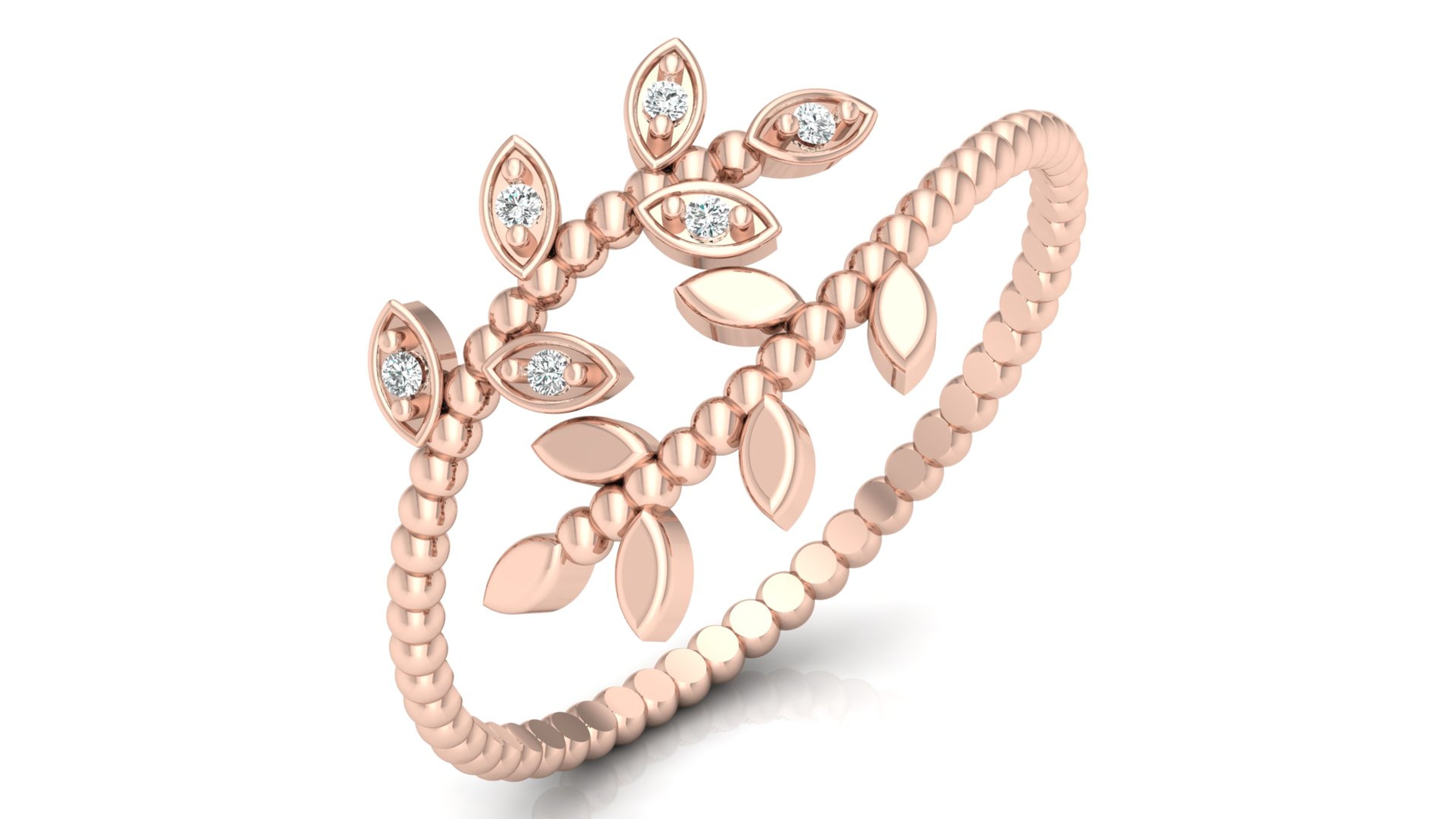 Carousel Twirling Leaves Diamond Ring 3