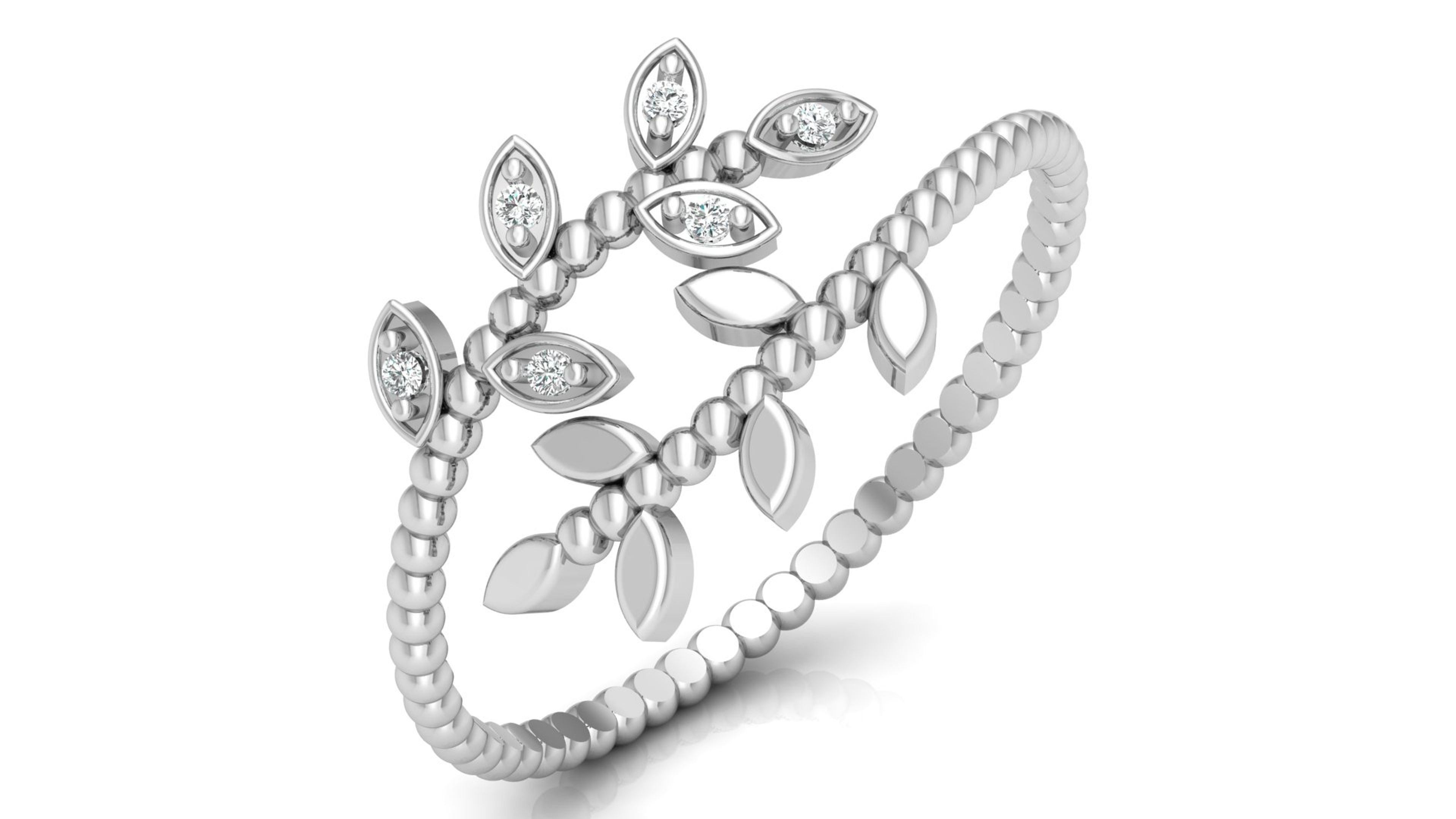 Carousel Twirling Leaves Diamond Ring 1