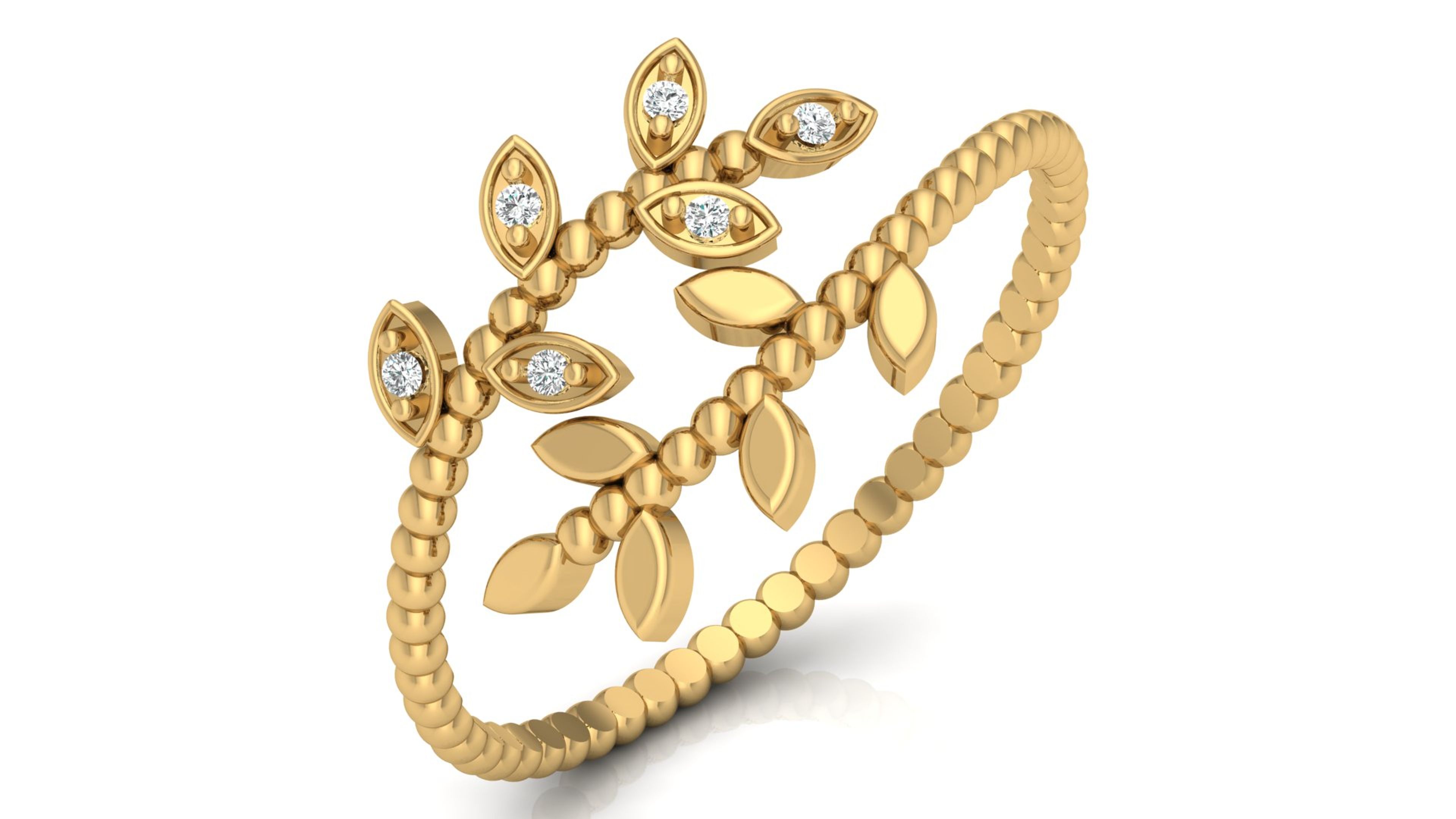 Carousel Twirling Leaves Diamond Ring 5