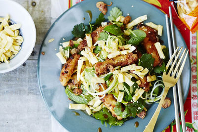 Sesame and Miso Glazed Chicken with Fresh and Crunchy Noodle Salad