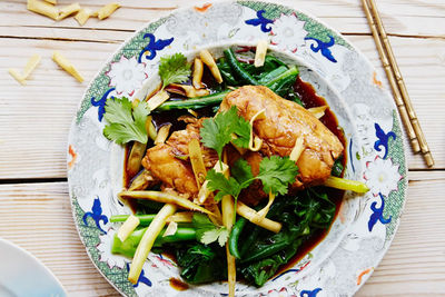 Chinese Master Stock Poached Barramundi and Crunchy Noodles