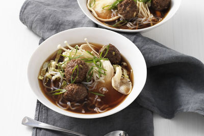 Meatball and Super Lo-Cal Noodle Soup