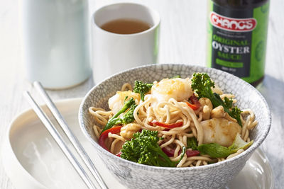 Fish, broccolini and cashew stir fry