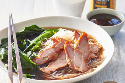 Barbecued pork noodle soup