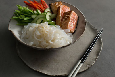 Sticky Salmon Super Lo-Cal Ribbon Noodle Salad