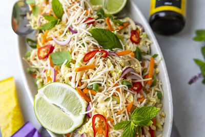 Fried Noodle Salad with Mint, Chilli and Lime