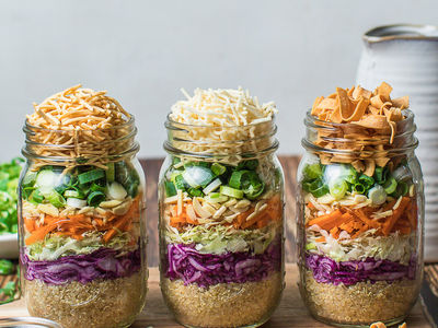 Crispy Noodle Salad with Quinoa in a Jar