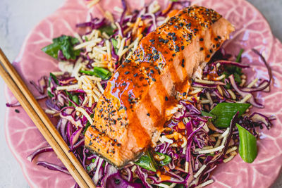 Purple Cabbage Salmon Salad