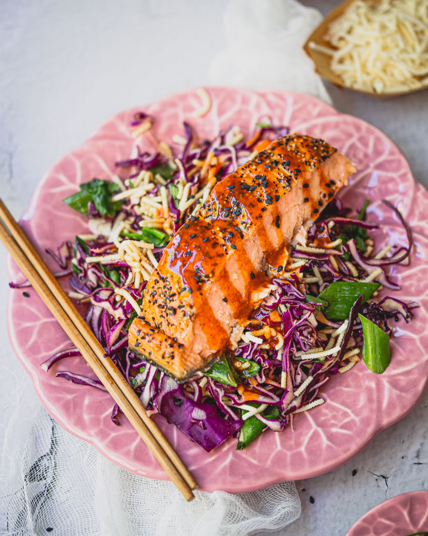 Purple Cabbage Salmon Salad - Chang's Authentic Asian Cooking