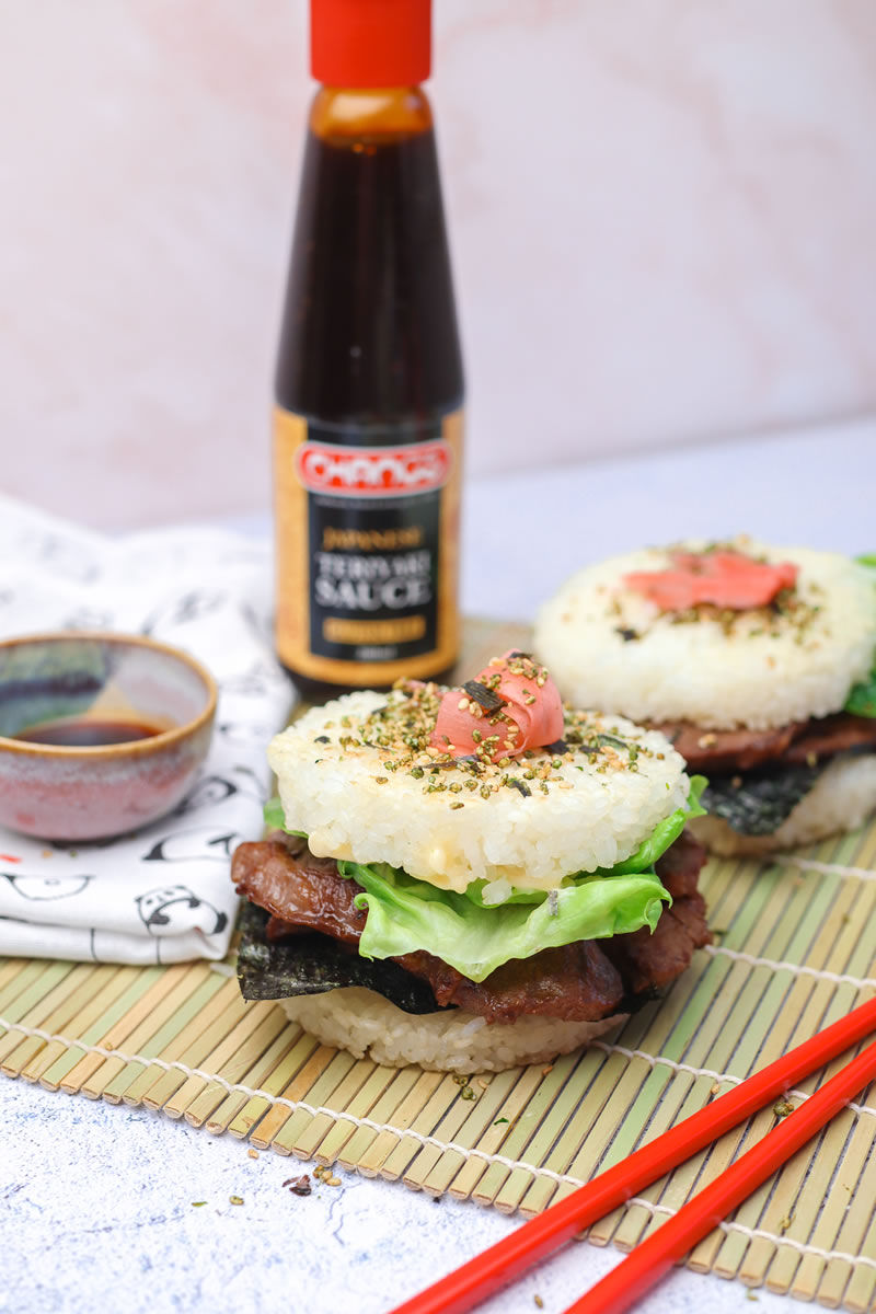 Teriyaki Steak Sushi Burger - The Flavor Bender