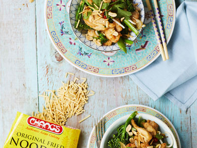 Crispy Fried Chicken Noodle Salad