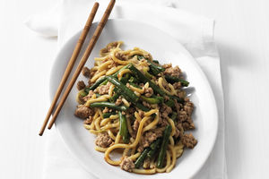 Hokkien Noodles with Pork and Snake Beans