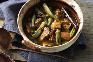 Pork Belly Hotpot With Okra