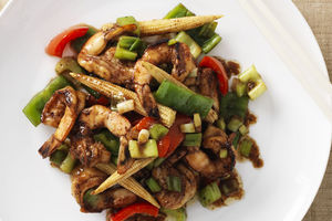 Stir Fried Prawns and Vegetables with Hoisin