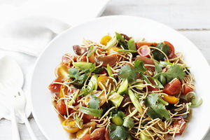 Summer Tomato and Crispy Noodle Salad