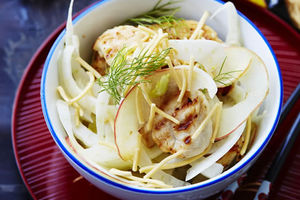 Coconut Chicken with Apple and Fennel Slaw