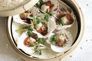 Steamed Scallops with Ginger and Soy