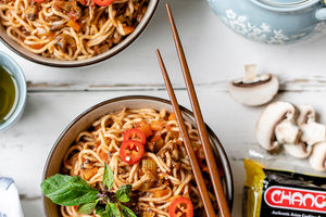 Noodles with Mushroom Bolognese
