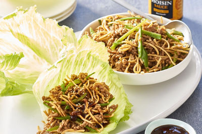 Pork and noodle san choy bau cups recipe from Changs