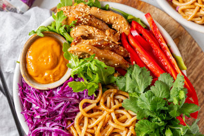 Asian Peanut Chicken Noodle Bowl recipe from Changs